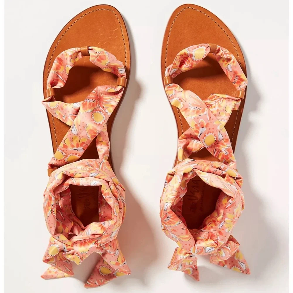 Anthropologie Vera Scarf Gladiator Sandals NWT SIZE 10 - Picture 2 of 15